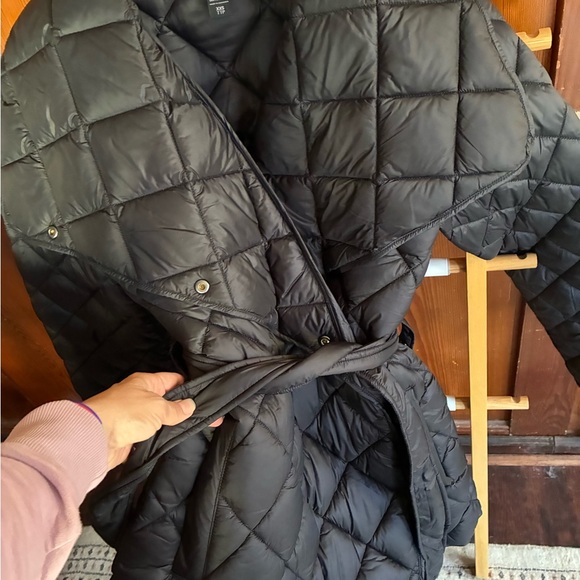 Athleta Whisper Featherless wrap coat size XXS, Black - Picture 5 of 11